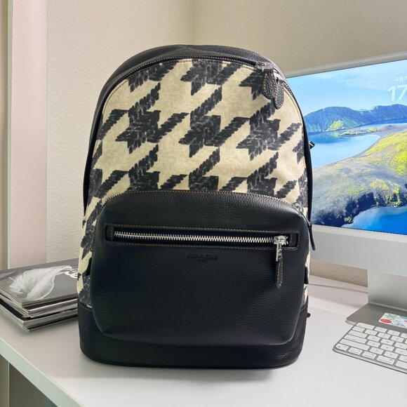coach West Backpack With Houndstooth Print cj514 - Picture 1 of 11